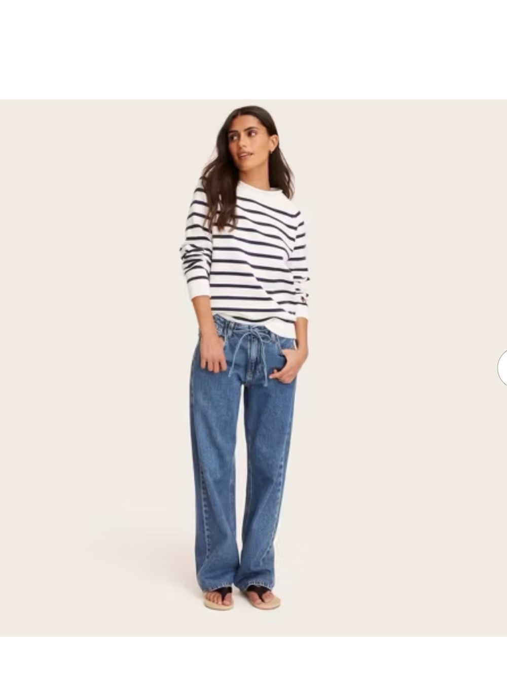 Parke X Target Tie-Waist Boyfriend Jeans in Medium Blue